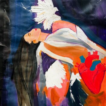 Painting titled "Rise in love" by Sharmene Yousuf (Meneartiste), Original Artwork, Oil