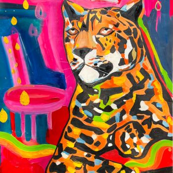 제목이 "Tiger Abstract Cont…"인 미술작품 Sharmene Yousuf (Meneartiste)로, 원작, 기름