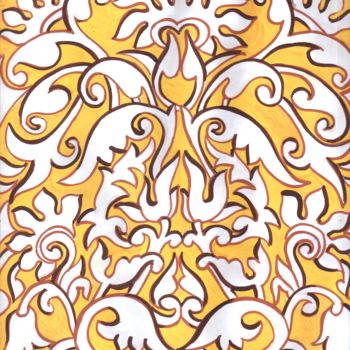 Schilderij getiteld "Yellow design paint…" door Sharmila Sharma, Origineel Kunstwerk, Anders