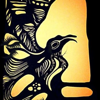 Zeichnungen mit dem Titel "Vogel" von Sharon Klomp, Original-Kunstwerk