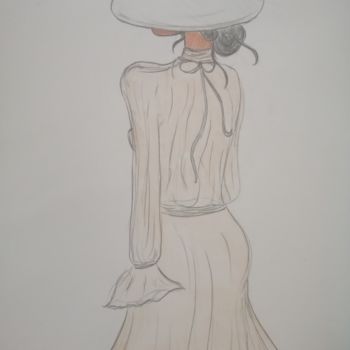 Drawing titled "La fille de Corse" by Sharon Toudjani, Original Artwork, Pencil