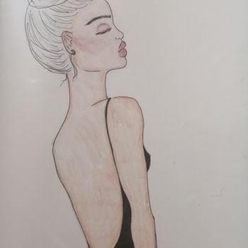 Drawing titled "La romantique" by Sharon Toudjani, Original Artwork, Pencil