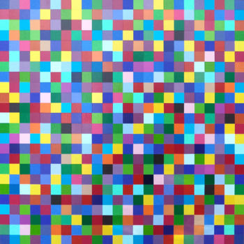 Painting titled "Multicolor Squares" by Shauno, Original Artwork, Acrylic