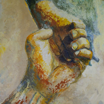 Pittura intitolato "HANDS original pain…" da Vyacheslav Shcherbakov, Opera d'arte originale, Acrilico