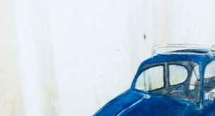 Painting titled "Old car" by Shd Bees, Original Artwork, Pencil