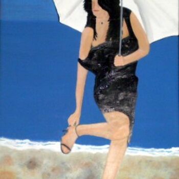 Картина под названием "Girl with umbrella…" - Shearart.Blogspot, Подлинное произведение искусства