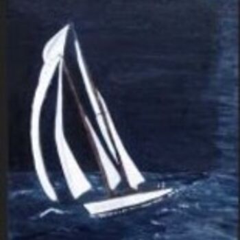 Pintura titulada "Moonlight Sailing" por Shearart.Blogspot, Obra de arte original
