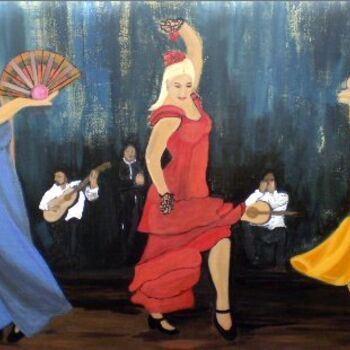 Painting titled "Flamenco Scene" by Shearart.Blogspot, Original Artwork