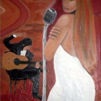 绘画 标题为“Guitarist and Singer” 由Shearart.Blogspot, 原创艺术品, 油