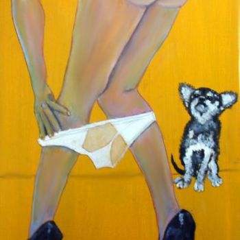 Painting titled "Lap Dog" by Shearart.Blogspot, Original Artwork