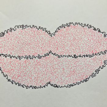 Disegno intitolato "Lips" da Sheena Tuble, Opera d'arte originale, Biro