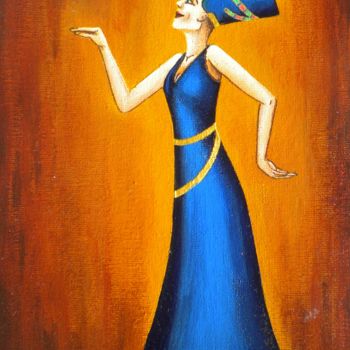 Painting titled "Soul Nefertiti" by Sheeza N'Art, Original Artwork, Acrylic