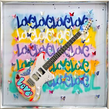 "Music Love" başlıklı Heykel Shelby tarafından, Orijinal sanat, Ahşap Ahşap panel üzerine monte edilmiş