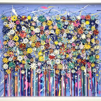 "Bouquet Passion" başlıklı Heykel Shelby tarafından, Orijinal sanat, Alüminyum Ahşap panel üzerine monte edilmiş