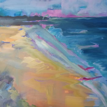 Painting titled "Pink Horizon" by Shelleigh Ocio, Original Artwork, Oil