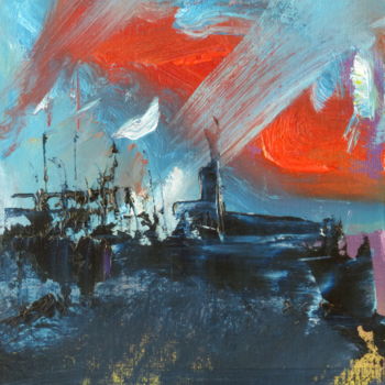 Pittura intitolato "Ciel du Nord" da Shelleigh Ocio, Opera d'arte originale, Olio