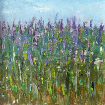 Malerei mit dem Titel "Hedgerow Flowers" von Shelleigh Ocio, Original-Kunstwerk, Öl