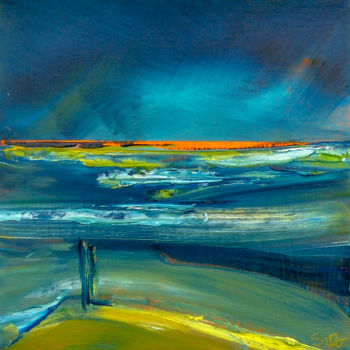 Painting titled "Warm horizon" by Shelleigh Ocio, Original Artwork, Oil