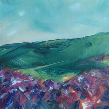Painting titled "Collines" by Shelleigh Ocio, Original Artwork, Oil