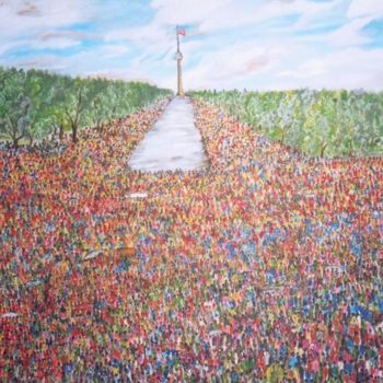 Painting titled "the march" by Sherman Jones, Original Artwork