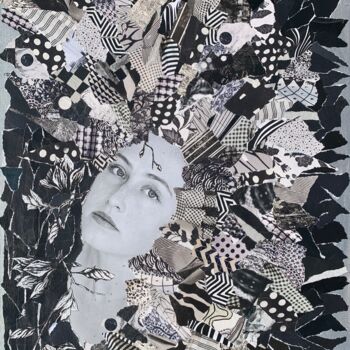 Κολάζ με τίτλο "Always Black And Wh…" από Sheryl Goodman, Αυθεντικά έργα τέχνης, Κολάζ Τοποθετήθηκε στο Ξύλινο φορείο σκελετό
