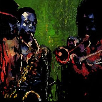 Картина под названием "Jazz Band 01" - Yuriy Shevchuk, Подлинное произведение искусства, Масло