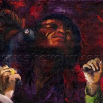 Painting titled "Jazz James Brown" by Yuriy Shevchuk, Original Artwork, Oil