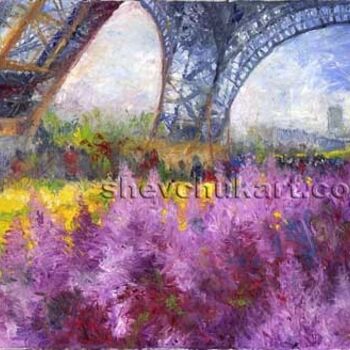 Schilderij getiteld "Paris Tour Eiffel" door Yuriy Shevchuk, Origineel Kunstwerk, Olie