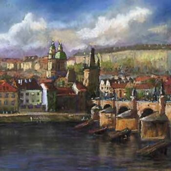 绘画 标题为“Prague Panorama Cha…” 由Yuriy Shevchuk, 原创艺术品, 油