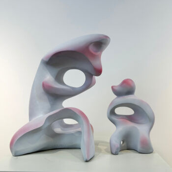 Sculptuur getiteld "Mother and child" door Shi Jun Liu, Origineel Kunstwerk, Gietwerk