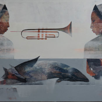Malerei mit dem Titel "Neighboring world" von Shijirbaatar Jambalsuren, Original-Kunstwerk, Acryl