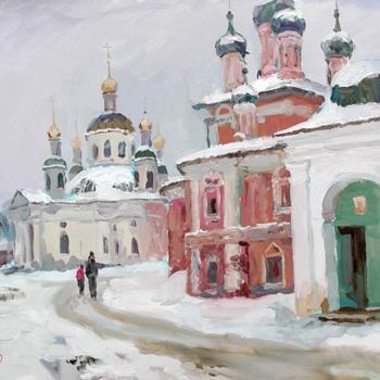 Painting titled "Углич. Храмы" by Vasilii Shikhanov, Original Artwork