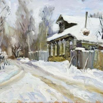 Painting titled "Зимой в Тверицах" by Vasilii Shikhanov, Original Artwork