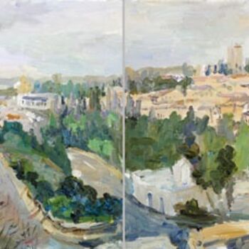 Painting titled "Иерусалим. У стен с…" by Vasilii Shikhanov, Original Artwork