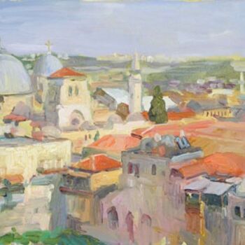 Картина под названием "Панорама Иерусалима…" - Василий Шиханов, Подлинное произведение искусства