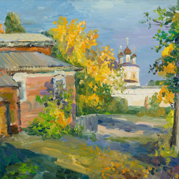 Painting titled "Борисоглеб. Сентябр…" by Vasilii Shikhanov, Original Artwork, Oil