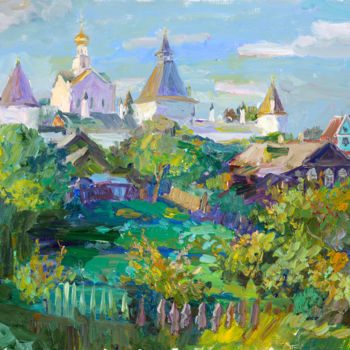 Painting titled ""Ростов Великий. Ог…" by Vasilii Shikhanov, Original Artwork, Oil