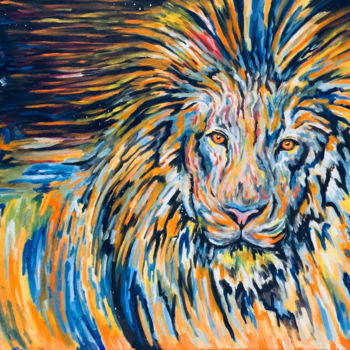 Painting titled "Witch Lion" by Jessica Shilling, Original Artwork, Acrylic
