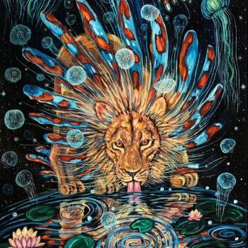 Картина под названием "Fountain of Power" - Jessica Shilling, Подлинное произведение искусства, Масло