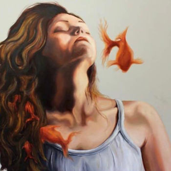 Painting titled "1- from Mind Fluid…" by Shima Ghasemi, Original Artwork, Oil