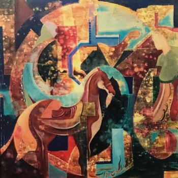 Pittura intitolato "“galexy”" da Shima Ghasemi, Opera d'arte originale, Acrilico