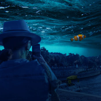 Arts numériques intitulée "Underwater City" par Shimizaki Rey, Œuvre d'art originale, Travail numérique 2D