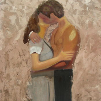Painting titled "Amor adolescente" by Mercedes Gordo, Original Artwork, Oil
