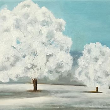 Peinture intitulée "La gran nevada" par Mercedes Gordo, Œuvre d'art originale, Huile
