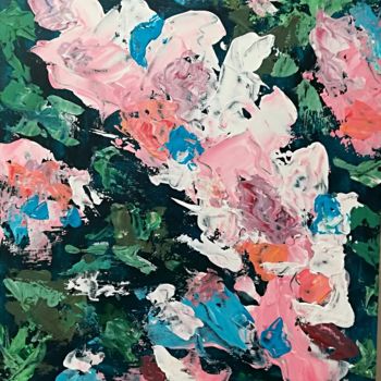 Painting titled "Abstraccion floral" by Mercedes Gordo, Original Artwork, Acrylic