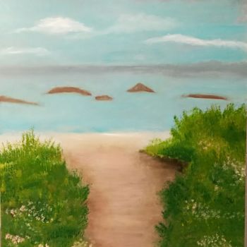 Peinture intitulée "Caminito de la playa" par Mercedes Gordo, Œuvre d'art originale, Huile