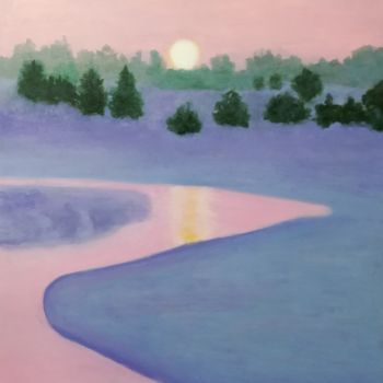 Pintura titulada "Aurora polar" por Mercedes Gordo, Obra de arte original, Oleo