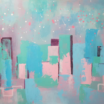 Pintura titulada "La ciudad de la ale…" por Mercedes Gordo, Obra de arte original, Acrílico