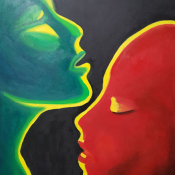 「¿Es amor?」というタイトルの絵画 Mercedes Gordoによって, オリジナルのアートワーク, オイル