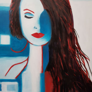 Painting titled "Woman" by Mercedes Gordo, Original Artwork, Oil